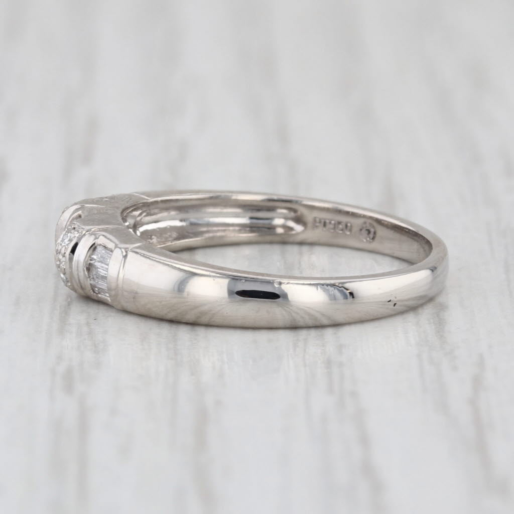 0.27ctw Diamond Wedding Band 950 Platinum Stackable Ring Size 6.5