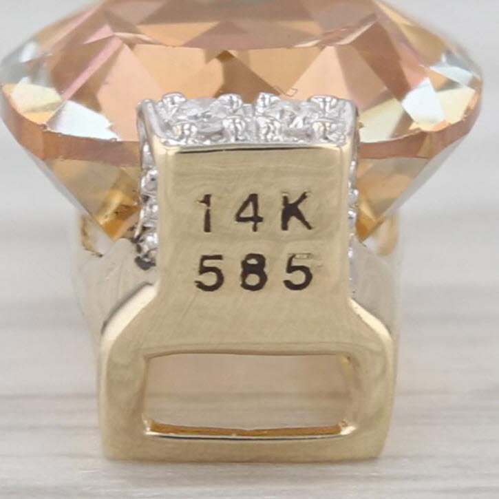 3.92ctw Mystic Topaz Diamond Pendant 14k Yellow Gold