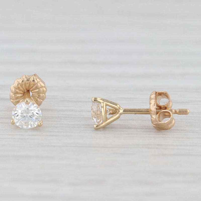 New 0.50ctw VS Lab Created Diamond Stud Earrings 14k Gold Round Solitaire Studs