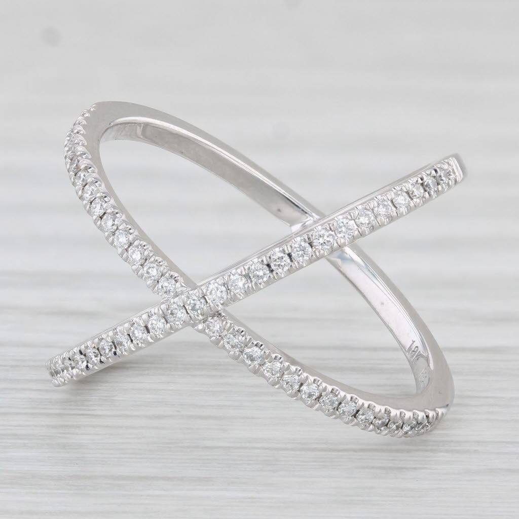 Light Gray Daussi 0.30ctw Diamond Orbit Ring 18k White Gold Size 6.75