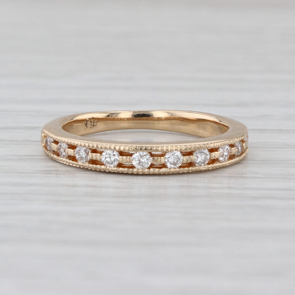 0.20ctw Diamond Wedding Ring 14k Yellow Gold Stackable Anniversary Band Size 4.5