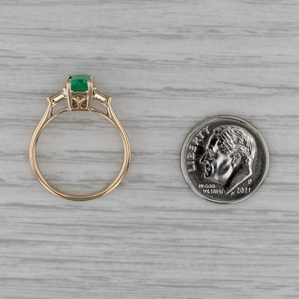 1ct Emerald Diamond Ring 14k Yellow Gold Size 7 Cathedral Band