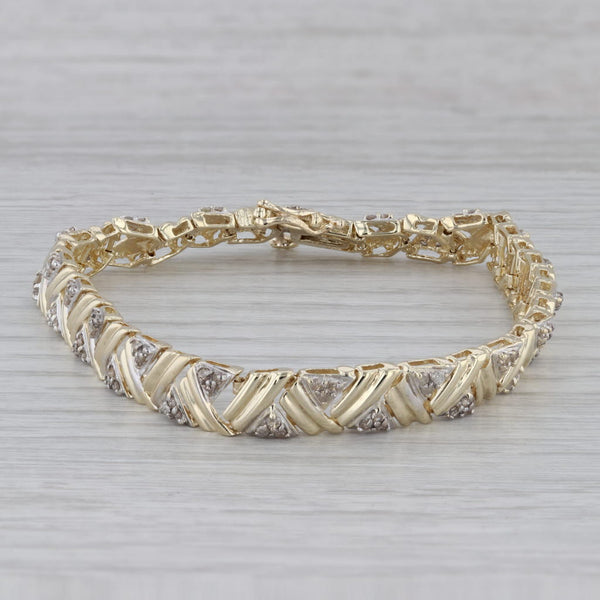 1.25 ctw Diamond Abstract 14K Yellow Gold Tennis Bracelet 6.5"