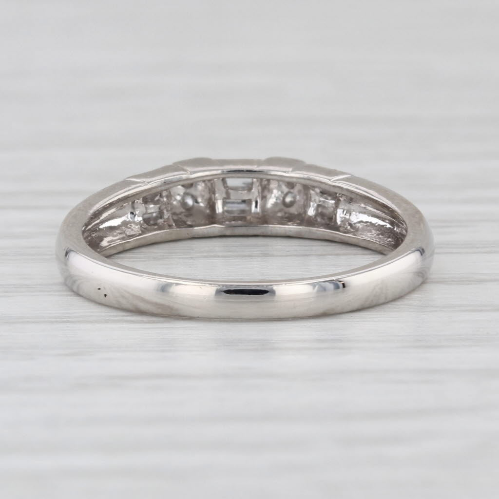 0.27ctw Diamond Wedding Band 950 Platinum Stackable Ring Size 6.5