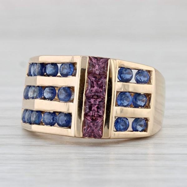Light Gray 2.14ctw Blue Sapphire Pink Spinel Ring 14k Yellow Gold Size 7.25 Cocktail