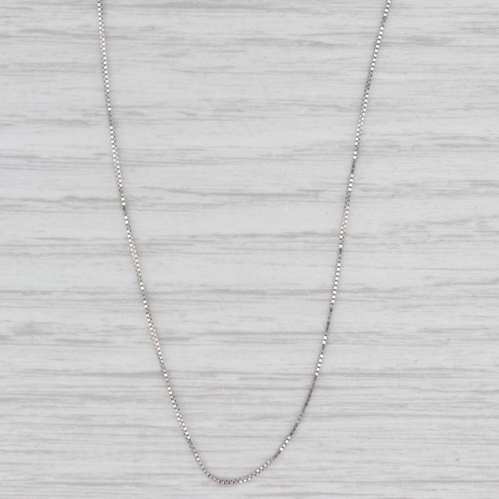 Box Chain Necklace 14k White Gold 0.5mm 18.25"