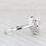 Light Gray 0.80ctw Diamond Flower Cluster Ring 14k White Gold Size 6 Engagement Vintage