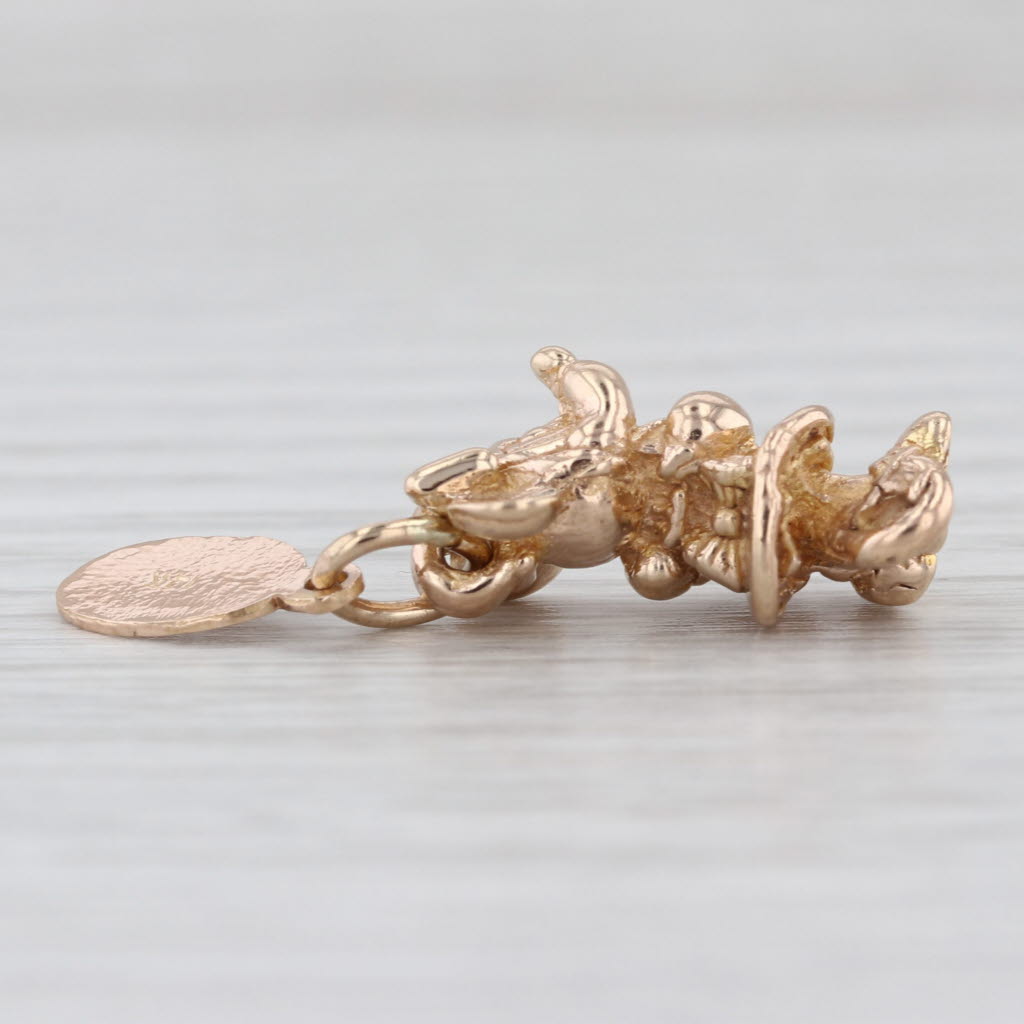 Minnie Mouse Charm 14k Gold Disney Souvenir Pendant Cartoon Character Keepsake