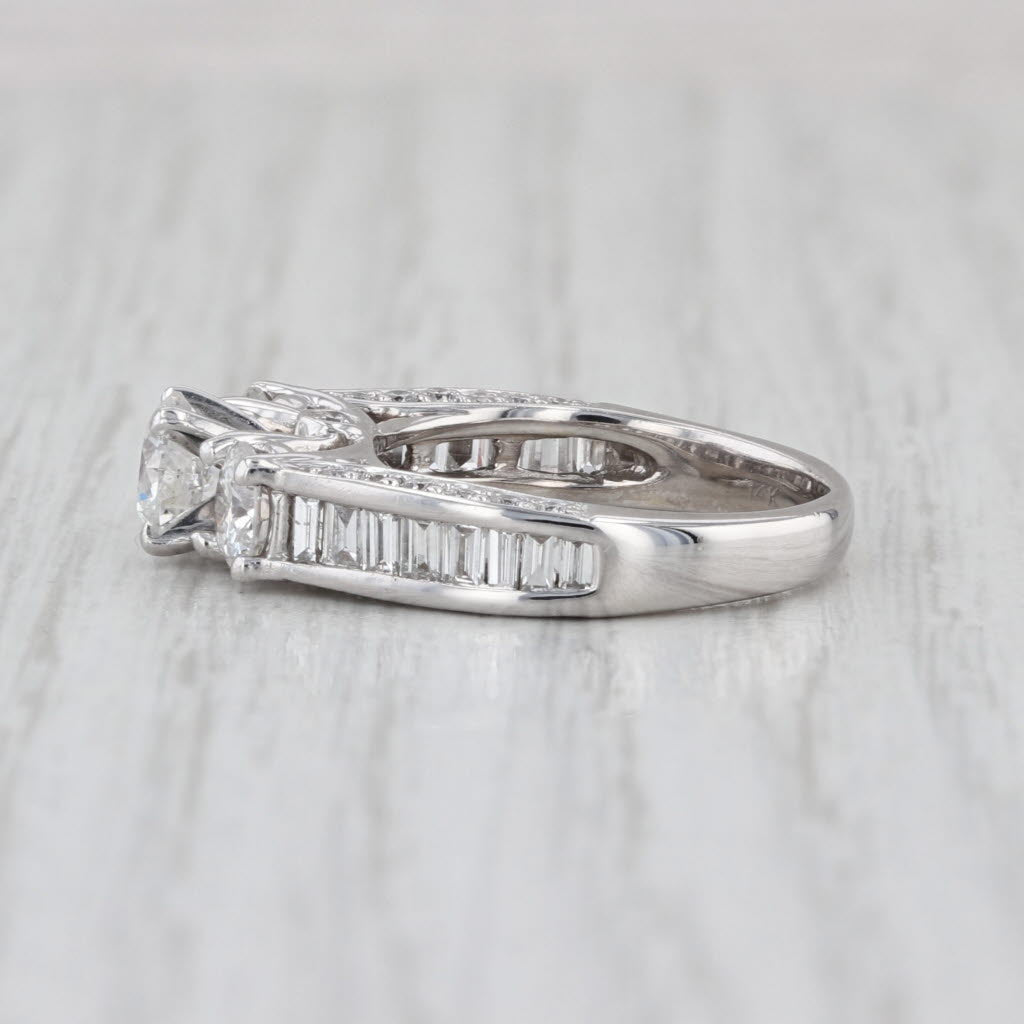 2.36ctw Round Brilliant 3-Stone Engagement 14k White Gold Size 5
