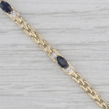 2.50ctw Blue Sapphire Diamond Bracelet 10k Yellow Gold 7"
