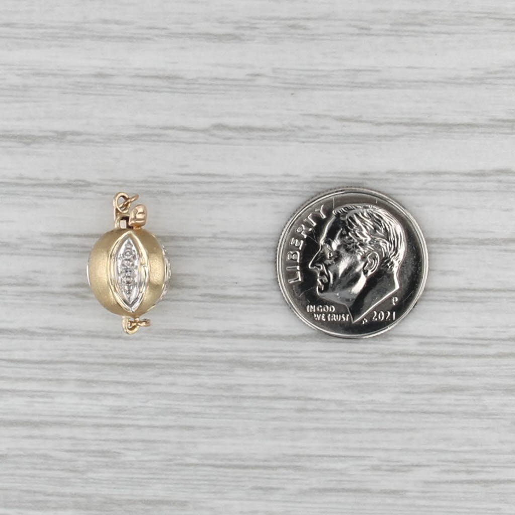 Vintage Diamond Accented Bead Clasp 14k Gold Findings Jewelry Making Repair