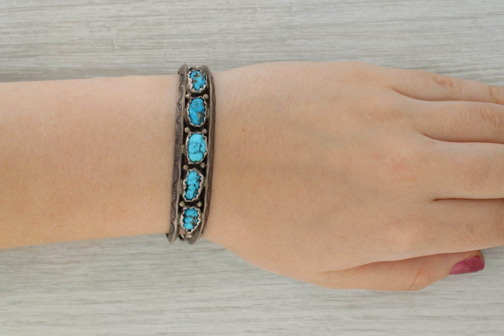 Rosy Brown Native American Turquoise Cuff Bracelet Sterling Silver Navajo John Delvin