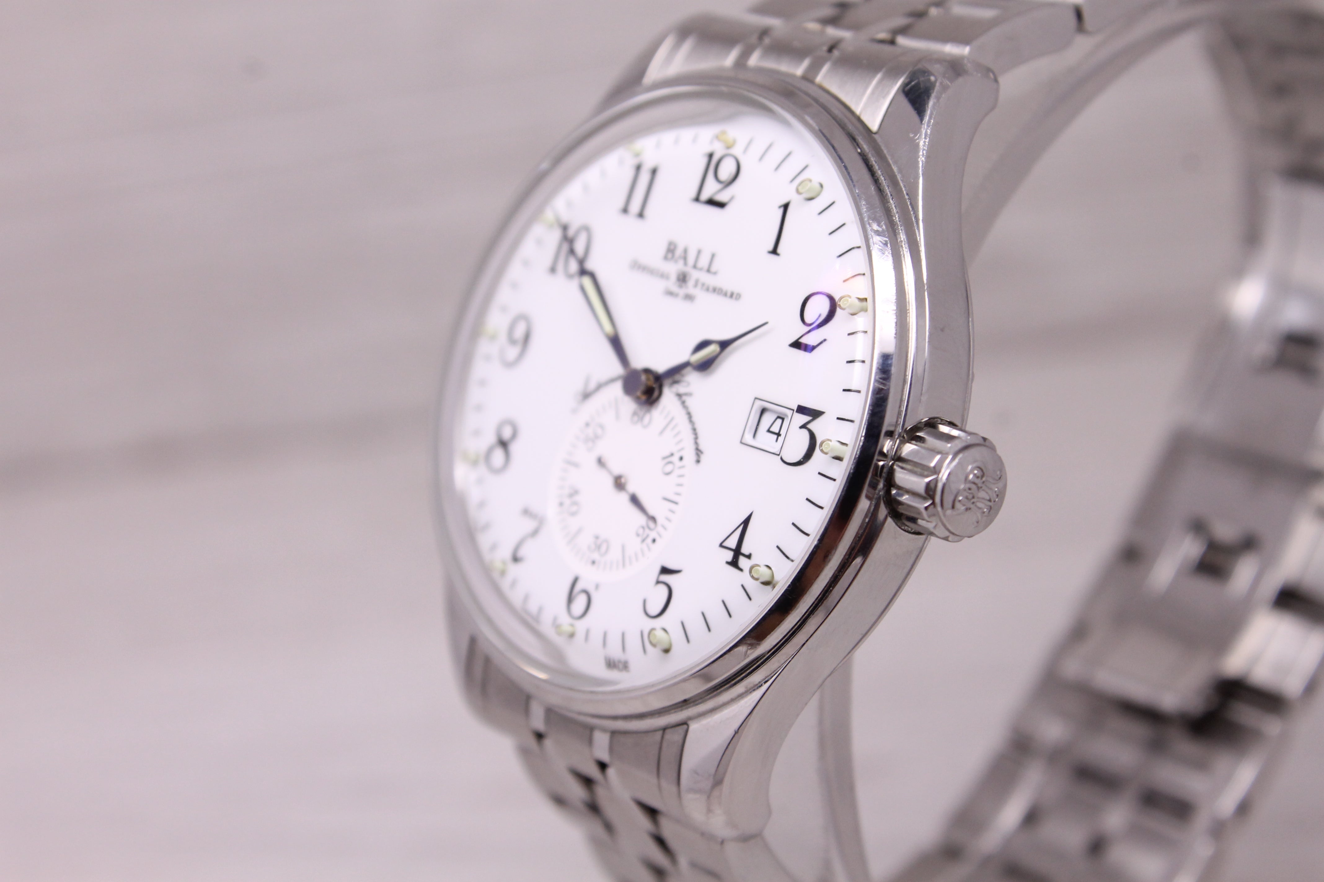 Ball Trainmaster 40mm Steel Automatic Watch Swiss Date NM3888D w/ Box Tag & More