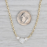 0.70ctw Diamond V Necklace Palladium 14k Yellow Gold 16.25" C Link Chain