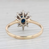 Light Gray 0.52ctw Oval Blue Sapphire Diamond Halo Ring 14k Yellow Gold Size 8.25
