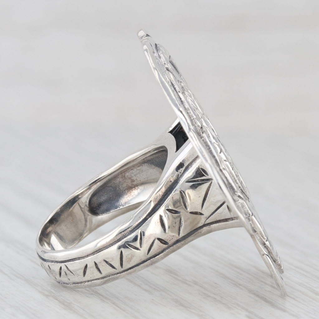 Light Gray Silpada Legacy Cubic Zirconia Ring Sterling Silver Size 7.25 R2787 Statement