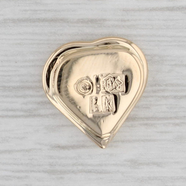Richard Glatter 0.35ctw Blue Sapphire Heart Slide Bracelet Charm 14k Yellow Gold