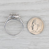 Gray 1ctw Princess Diamond Halo Engagement Ring 14k White Gold Size 5.75