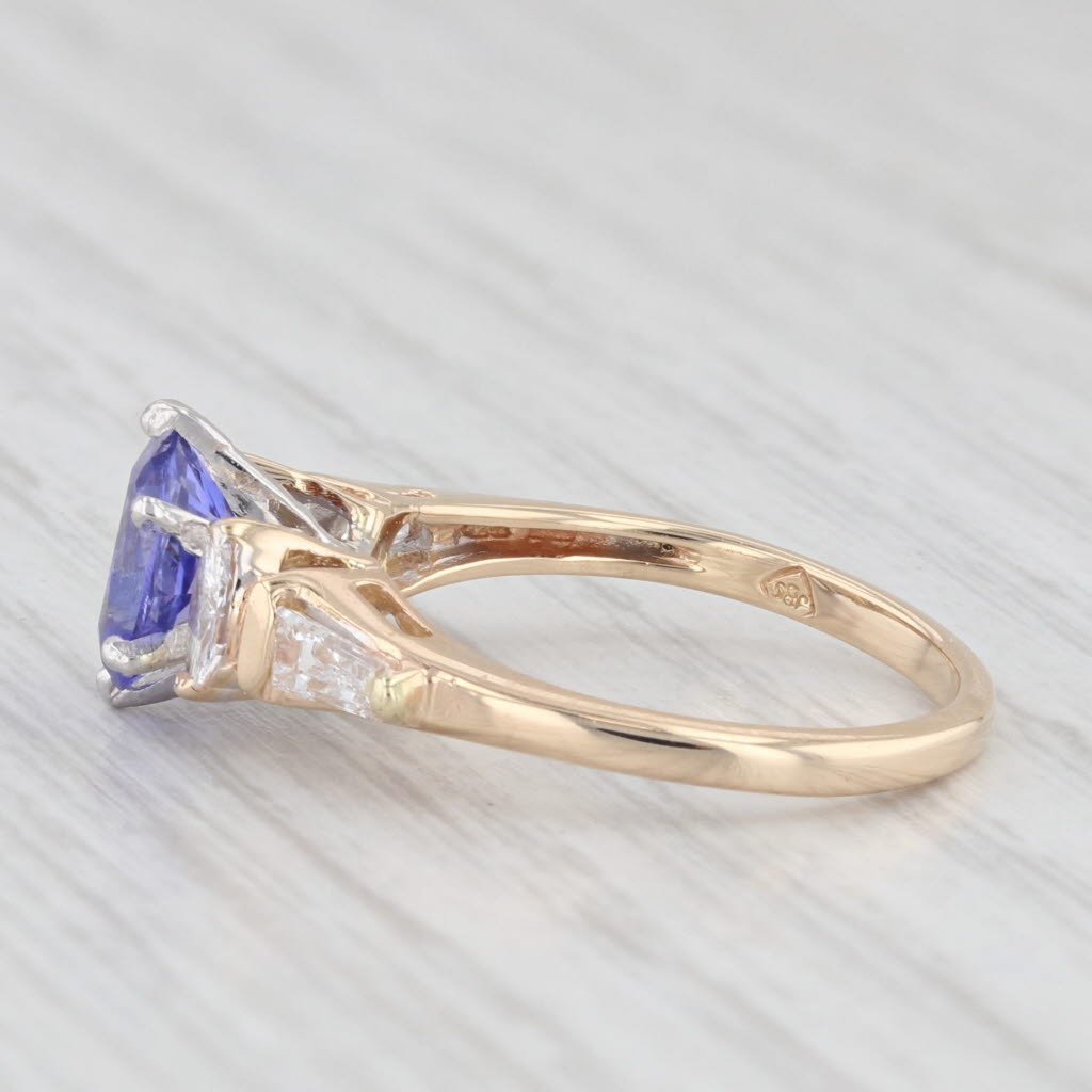 Light Gray 1.66ctw Tanzanite Diamond Ring 14k Yellow Gold Size 6 Oval Engagement