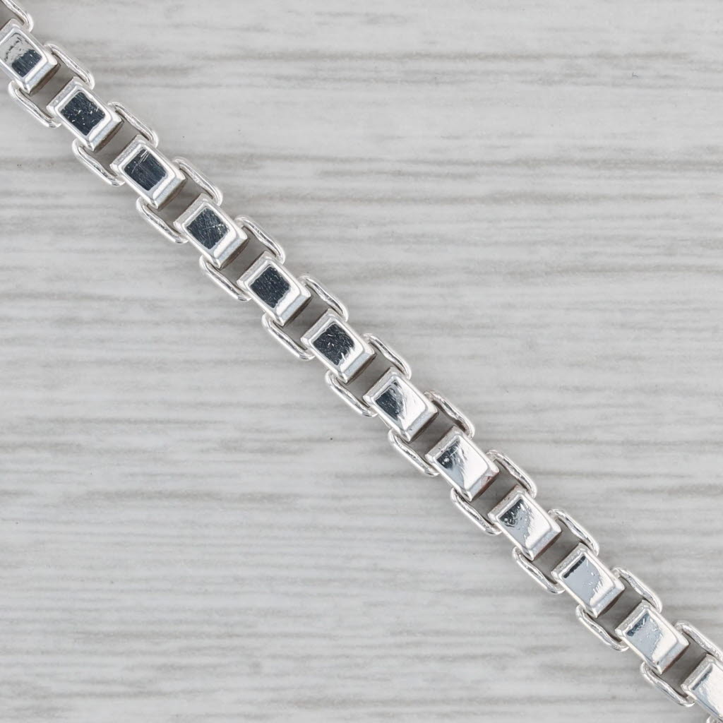 Gray Tiffany & Co Venetian Box Chain Bracelet Sterling Silver 7.5" 4mm