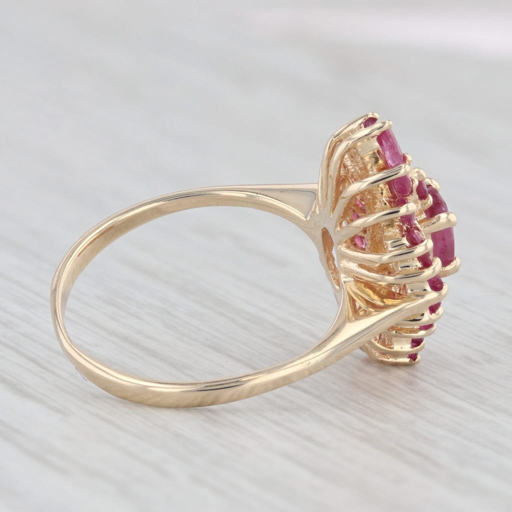 Light Gray 1.66ctw Ruby Halo Ring 14k Yellow Gold Size 5.5