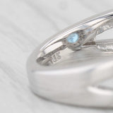Light Gray 1.98ctw Blue Topaz Diamond Halo Ring 14k White Gold Size 6.5 Engagement
