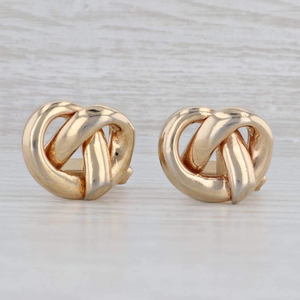 Gray Vintage Pretzel Knot Cufflinks Gold Plated Swank Men's Suit Accessories