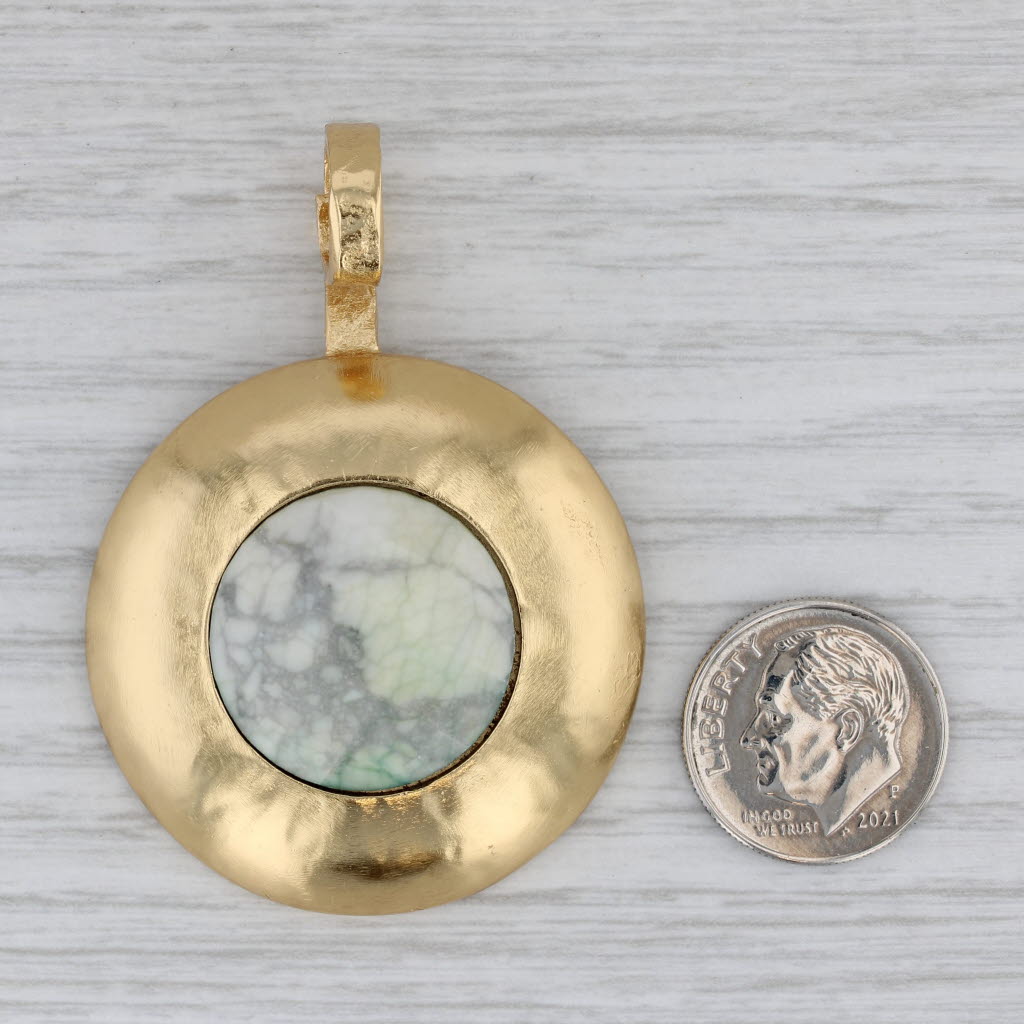 Gray New Stephanie Kantis Quartz Peacock Statement Pendant Medallion Gold Plated