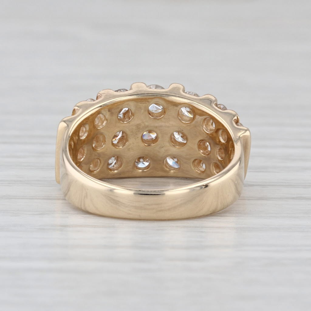 1.40ctw Diamond Rows Ring 14k Yellow Gold Size 5.75