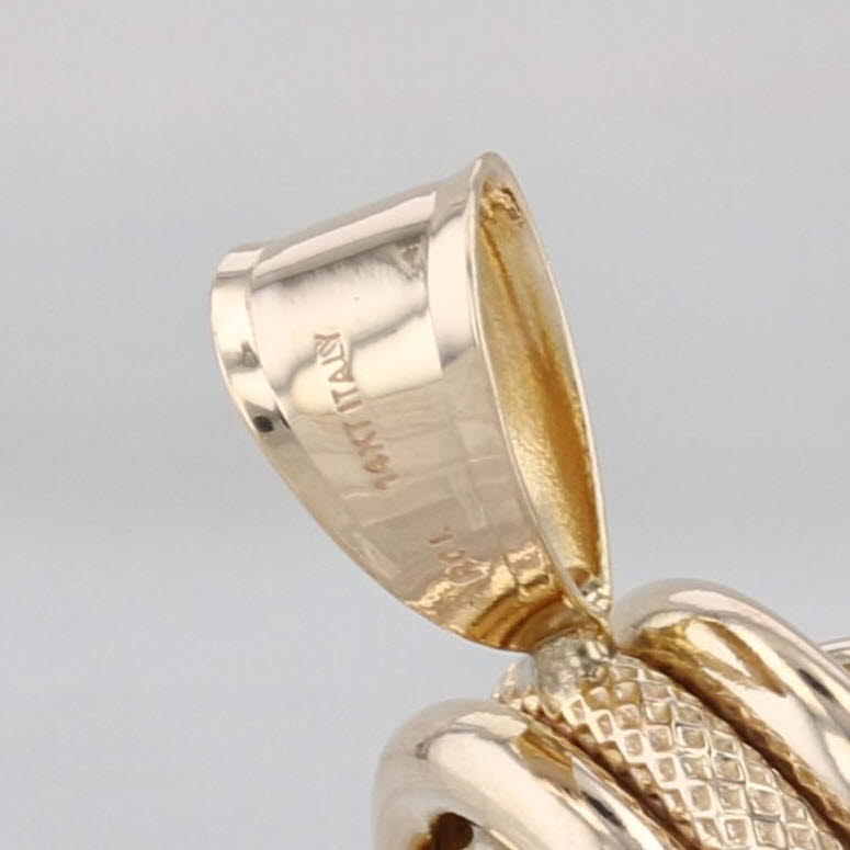 Vintage Love Knot Pendant 14k Yellow Gold Italian