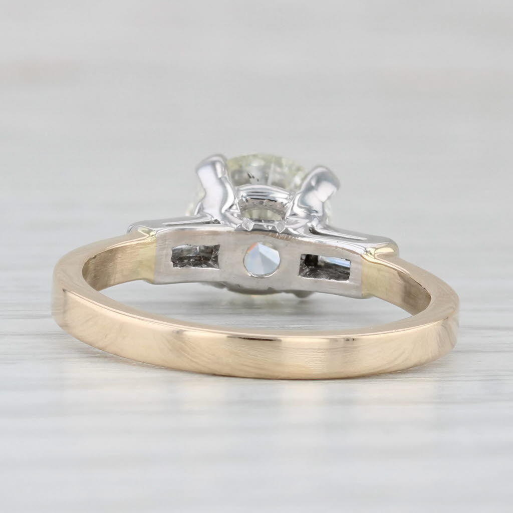 Light Gray 2ctw Round Diamond Engagement Ring 14k Gold Platinum Size 6.75 GIA