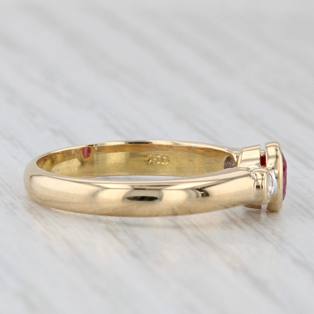 0.50ctw Ruby Diamond Ring 18k Yellow Gold Size 6