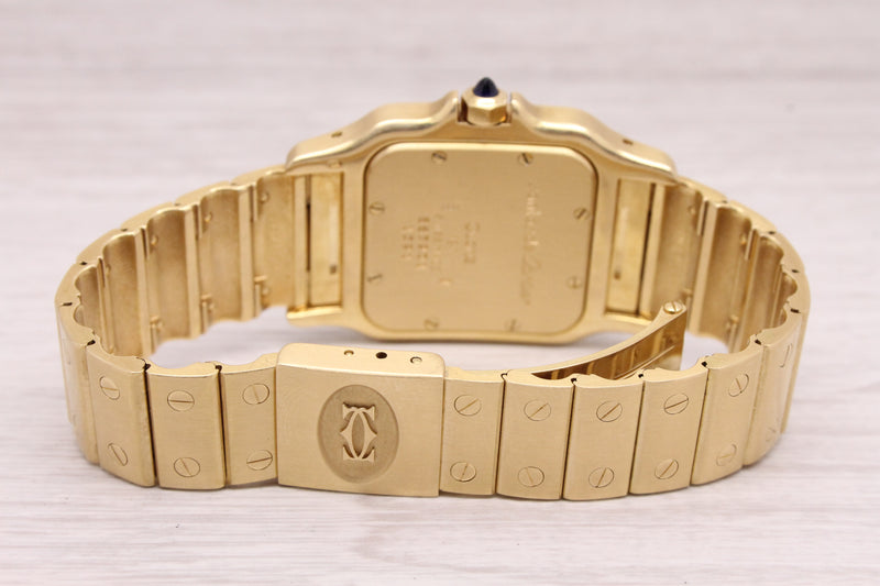 Wheat Cartier Santos Galbee 18k Yellow Gold 29mm Quartz Watch ref.887901