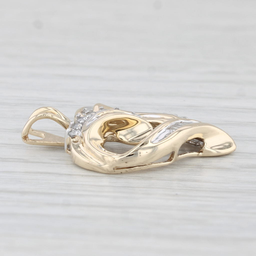 Light Gray 0.19ctw Diamond Heart Pendant 10k Yellow Gold