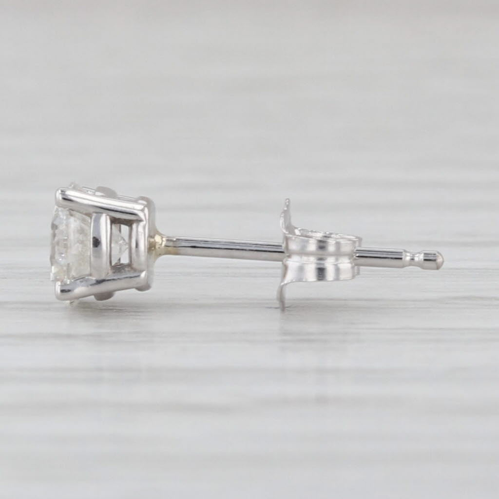 Single 0.46ct Round Brilliant Diamond Solitaire Stud Earring 14k White Gold