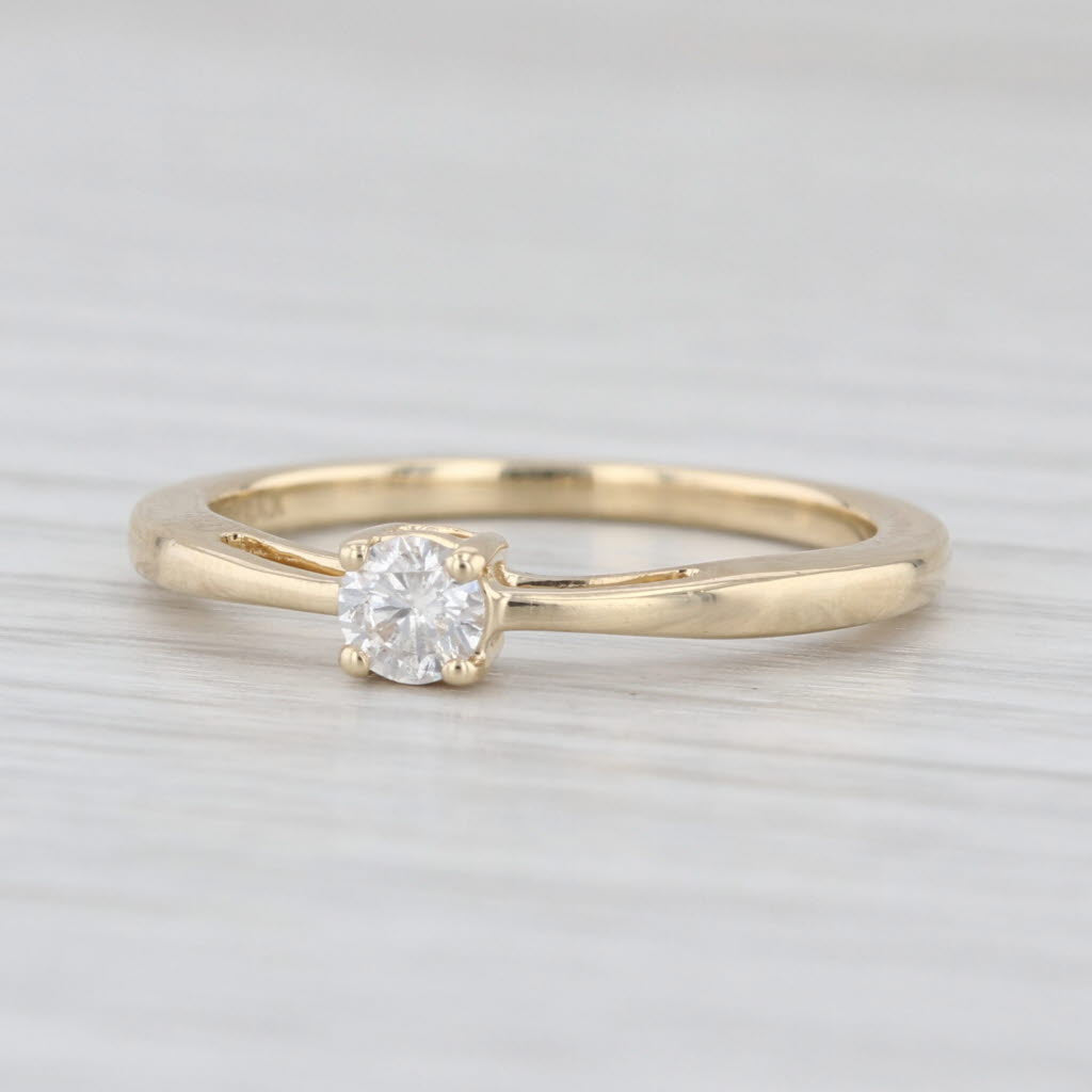 0.16ctw Diamond Solitaire Engagement Ring 14k Yellow Gold Size 6.25 Promise