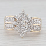 0.75ctw Diamond Cluster Ring 10k Yellow Gold Size 7 Cocktail