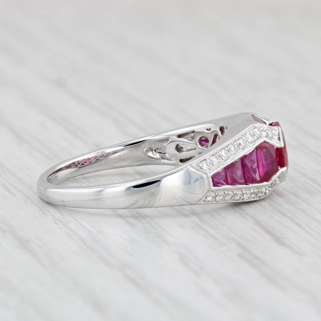 Light Gray New Beverley K 2.38ctw Ruby Diamond Ring 14k White Gold Size 7.25