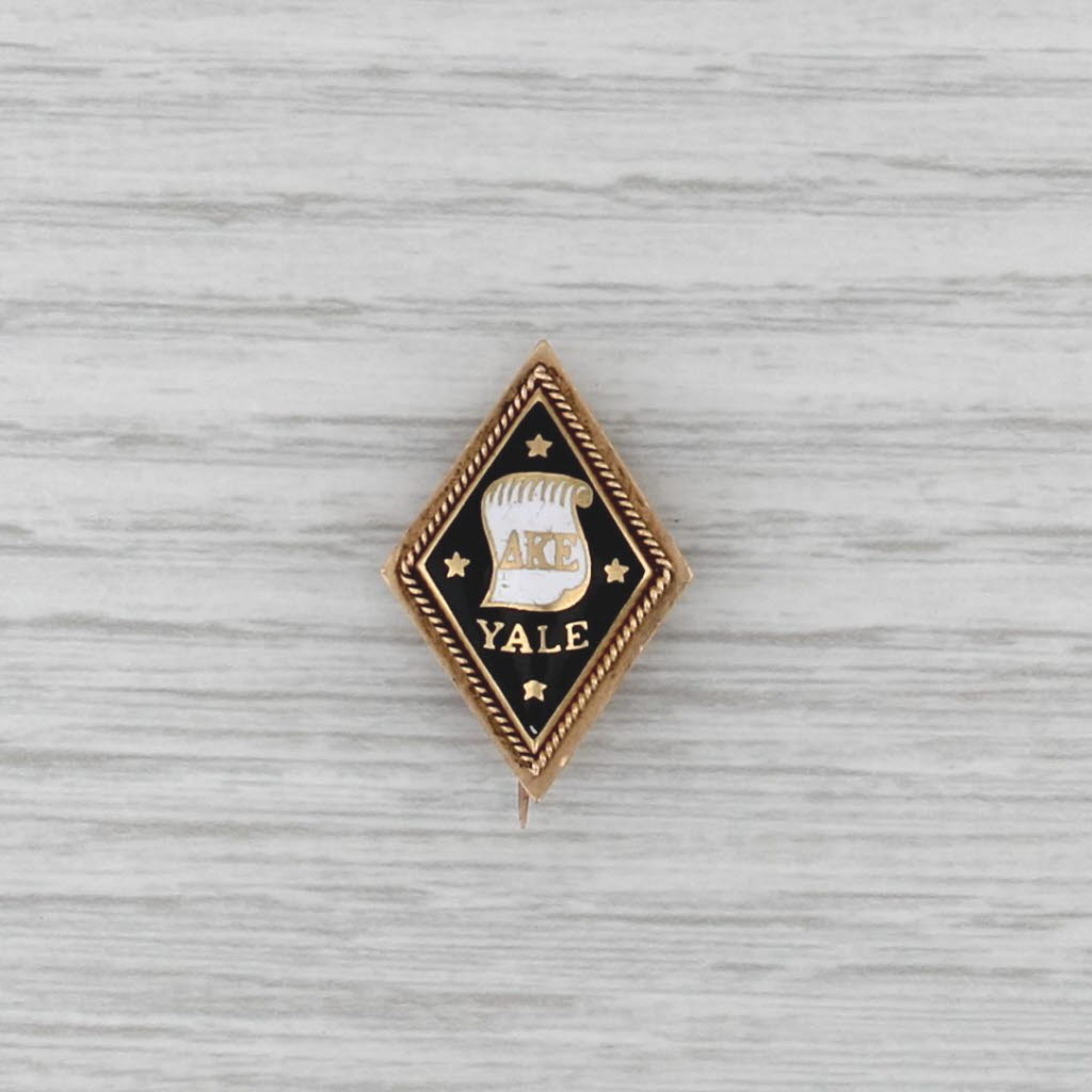 Antique Delta Kappa Epsilon Badge 14k Gold DKE Deke Fraternity Pin 1885 Yale