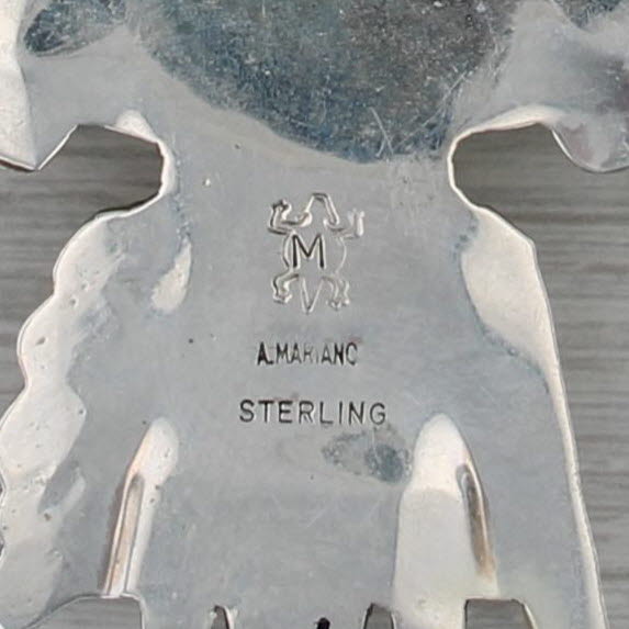 A Mariano Tribal Figure Pendant Sterling Silver Turquoise Navajo Native American
