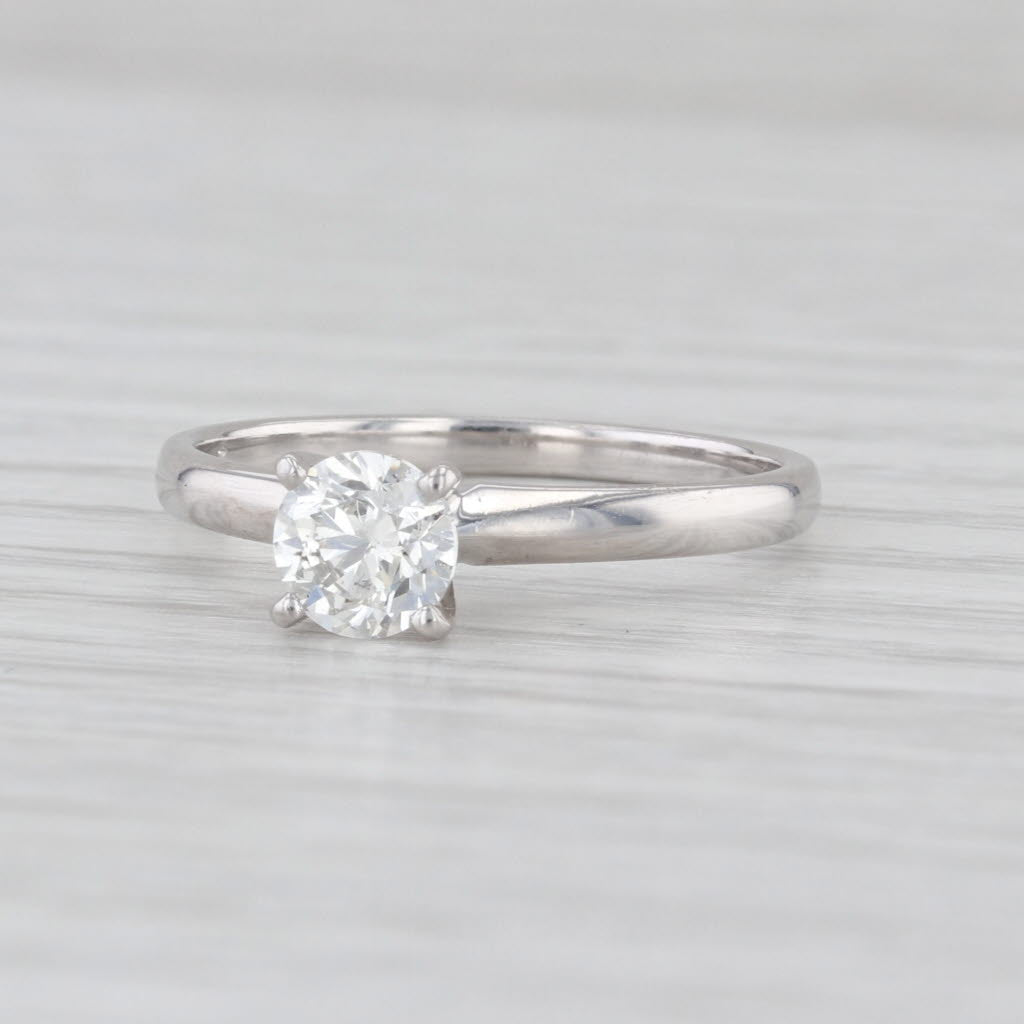 0.70ct Round Diamond Solitaire Engagement Ring 14k White Gold Size 7.25