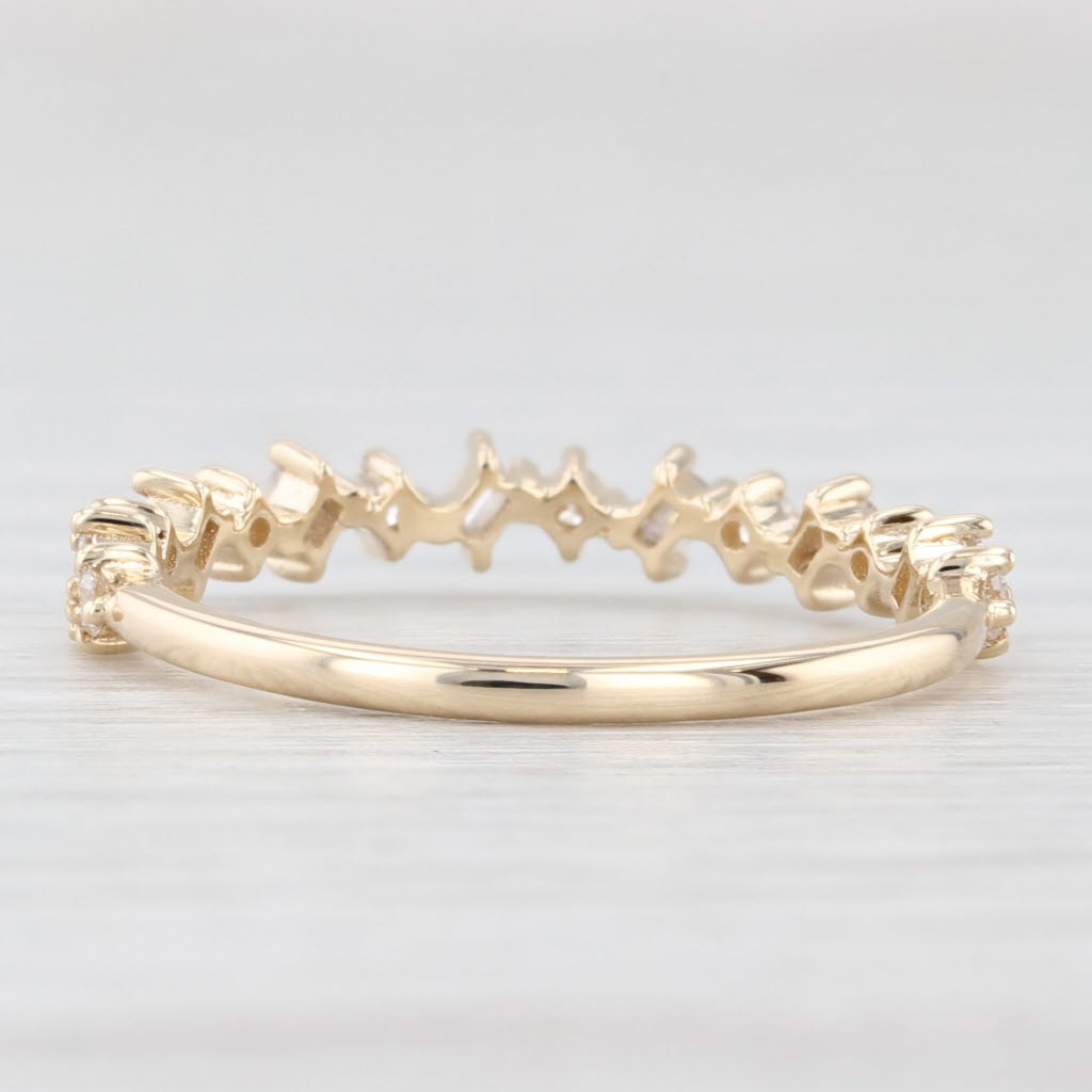 Light Gray New 0.30tw Diamond Wedding Band 14k Yellow Gold Stackable Anniversary Ring 6.5