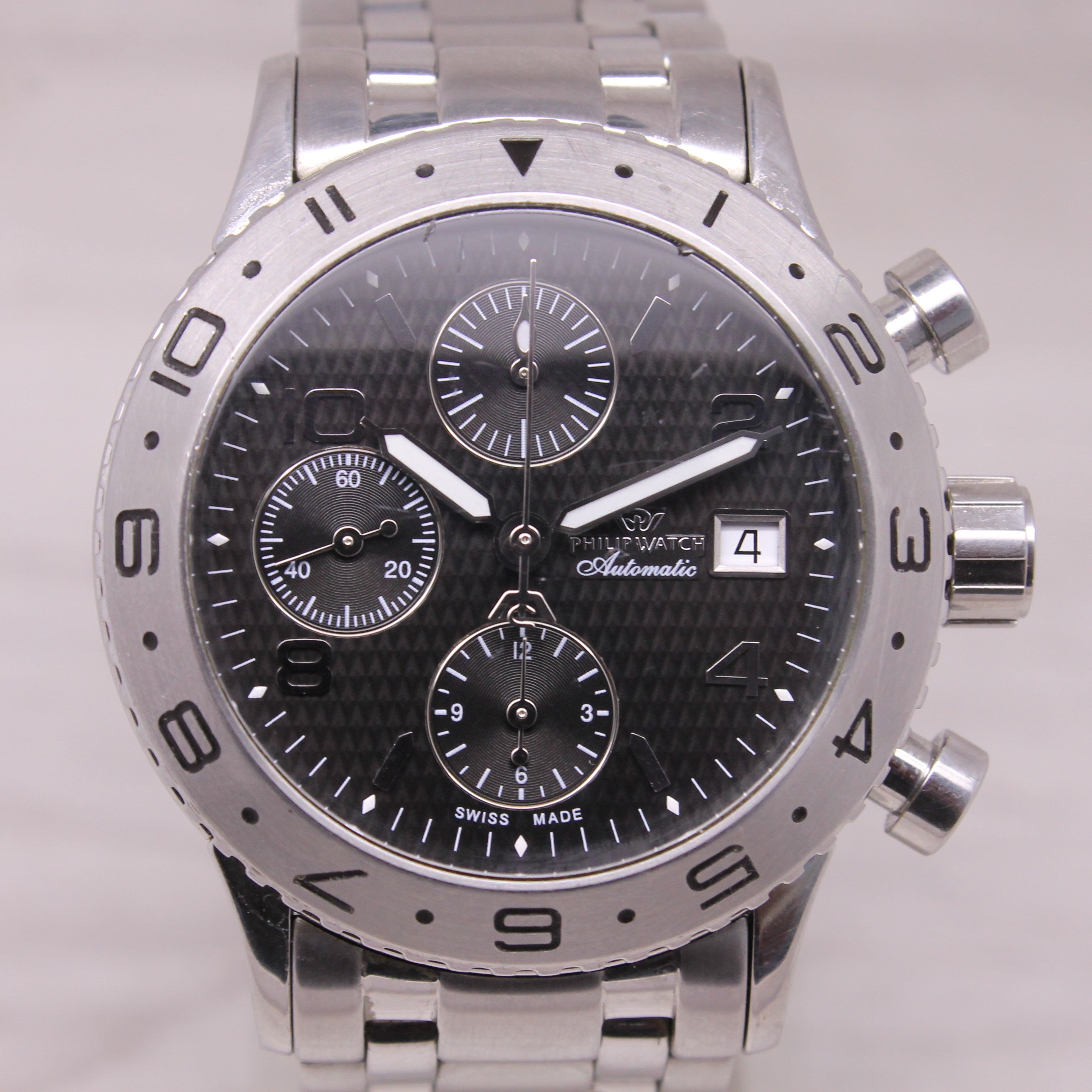 Philip Watch Admiral Chronograph 41mm Steel Swiss Date Automatic Valjoux 7750
