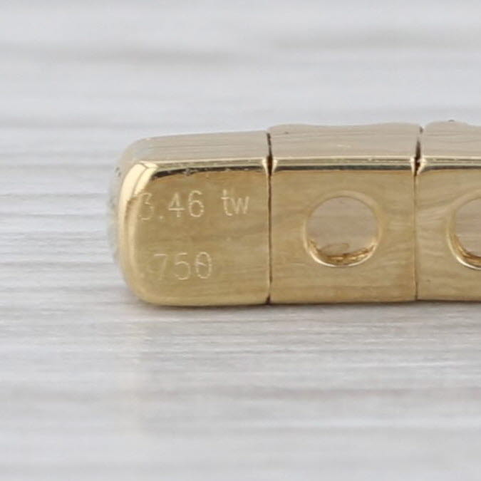 3.60ctw Diamond Cuff Bracelet 18k Yellow Gold 6.25" 3mm Flexible Band