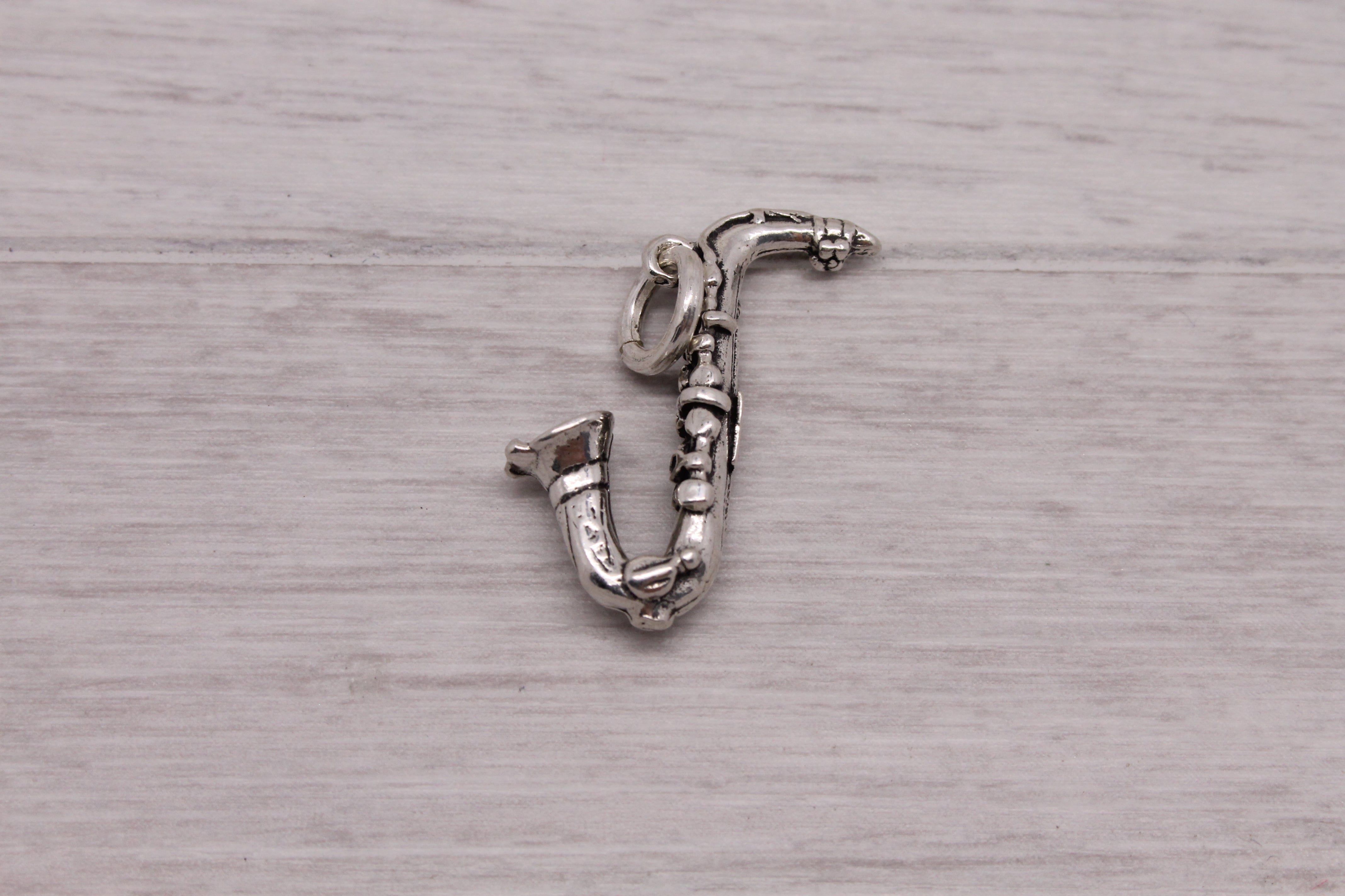 Sterling Silver 925 Saxophone Instrument Band Woodwind Charm