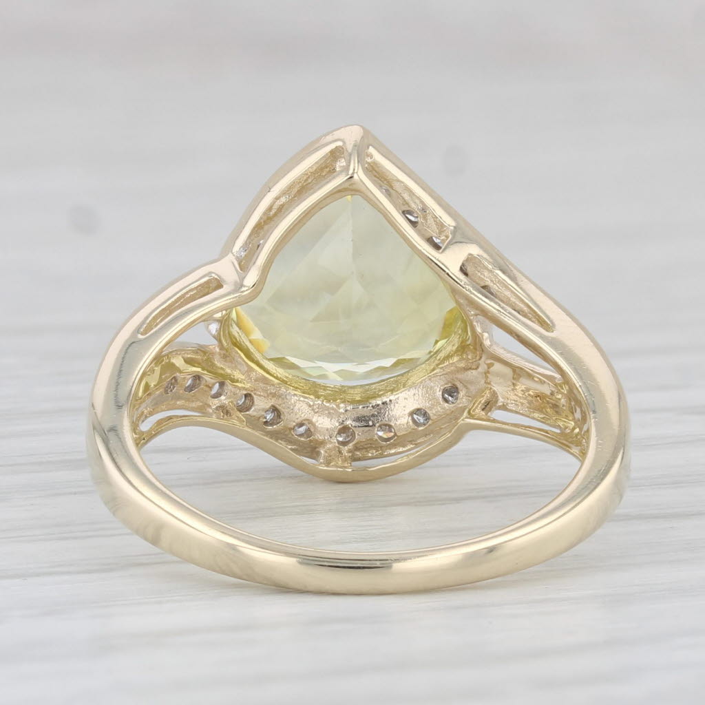 Light Gray 2.81ctw Lemon Quartz Diamond Ring 10k Yellow Gold Size 7.25 Cocktail