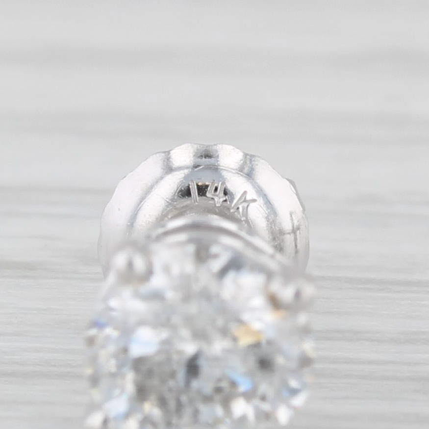 Light Gray 1.27ctw Round Diamond Stud Earrings 14k White Gold Screw Back