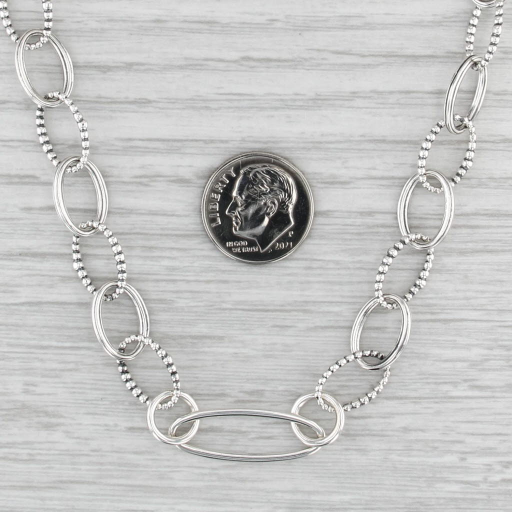 New Lagos Signature Caviar 20" 9.1mm Sterling Silver Cable Chain Lobster Clasp