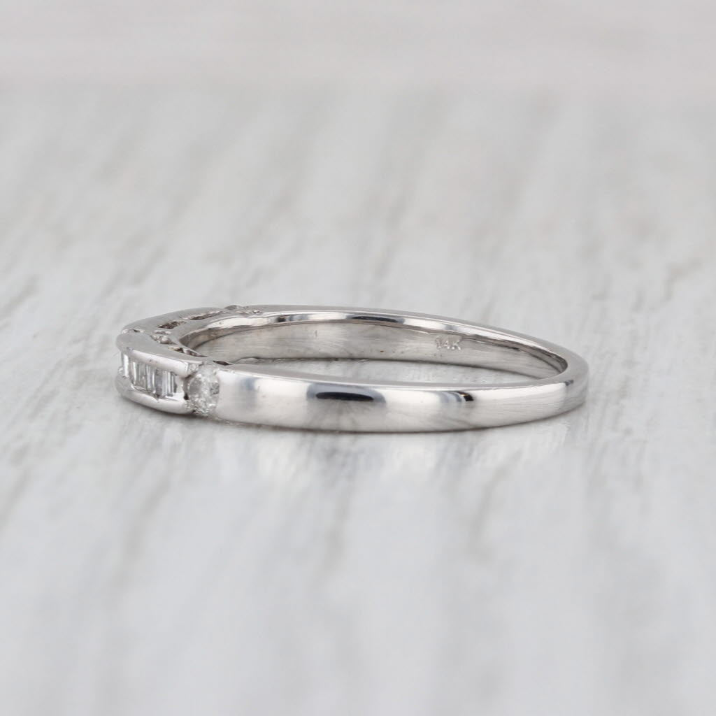 0.29ctw Diamond Wedding Band 14k White Gold Stackable Anniversary Ring Size 7