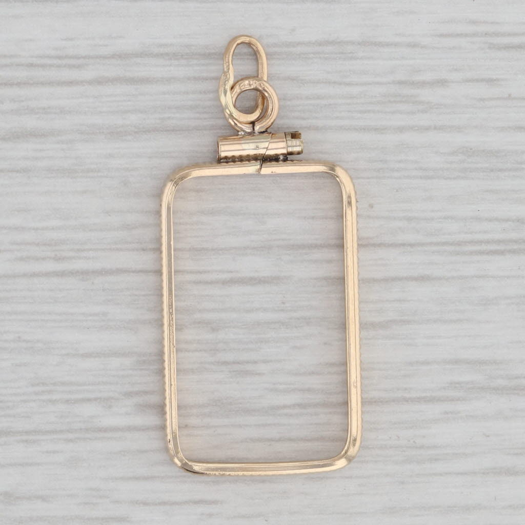 Gray Gold Bar Bezel Pendant Charm Holds 22.5 x 13.5 mm